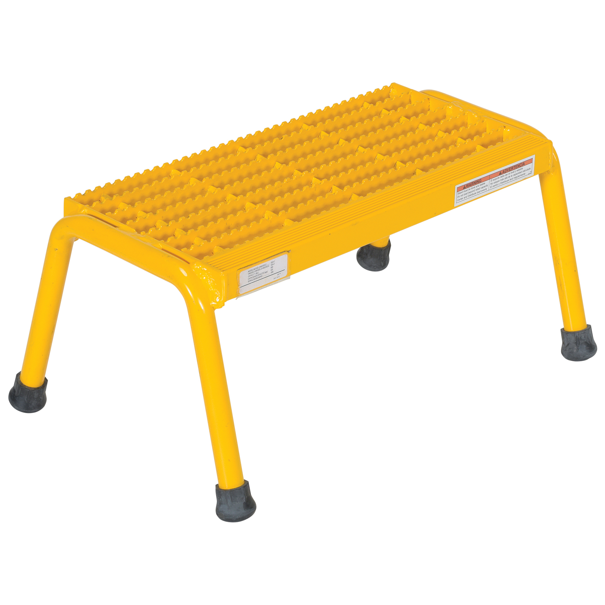 Vestil Aluminum Step Stand - 1 Step, 500-Lb. Capacity, Serrated Surface, Yellow, Model# SSA-1-Y